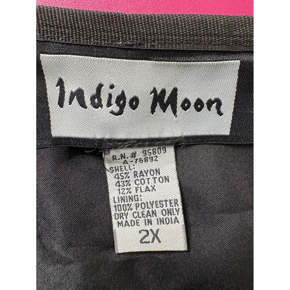 INDIGO MOON Womens Multicolor Embroidered Jacket 2X Art-To-Wear Boho Maximalist - Picture 4 of 11